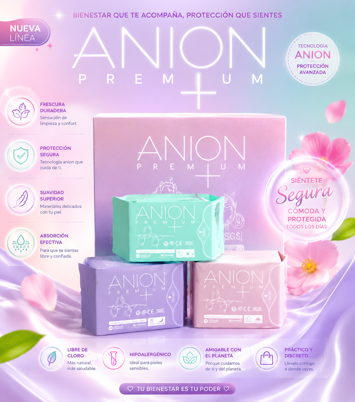 Kit de Toallas Femeninas Reutilizables WHIEDA – Higiene Menstrual Ecológica
